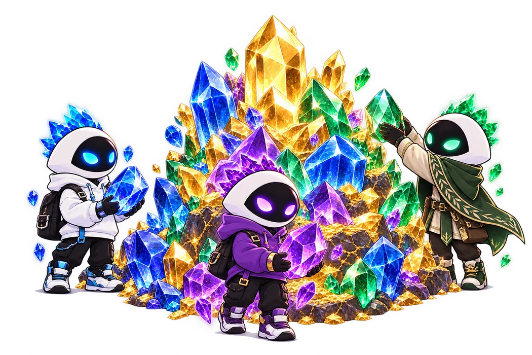 ULTON miners gathering sapphire, amethyst, emerald and gold crystals
